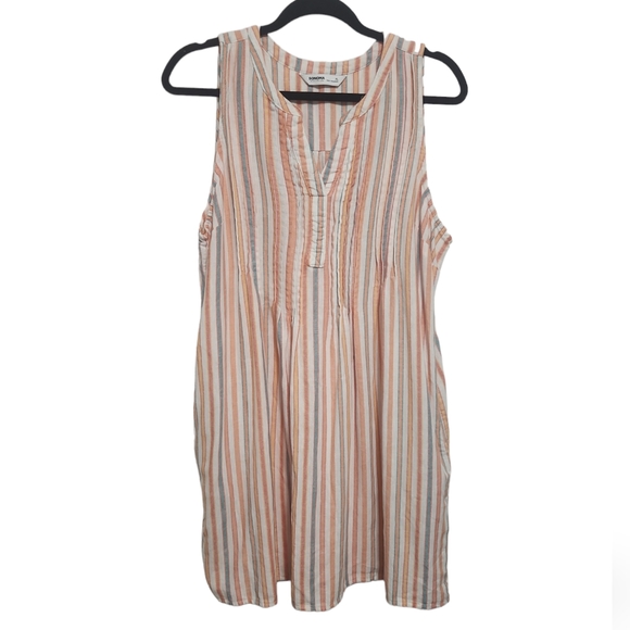 Sonoma Dresses & Skirts - 16. POSH LIVE SHOW- Sonoma PL Striped Linen Blend Dress with pockets
